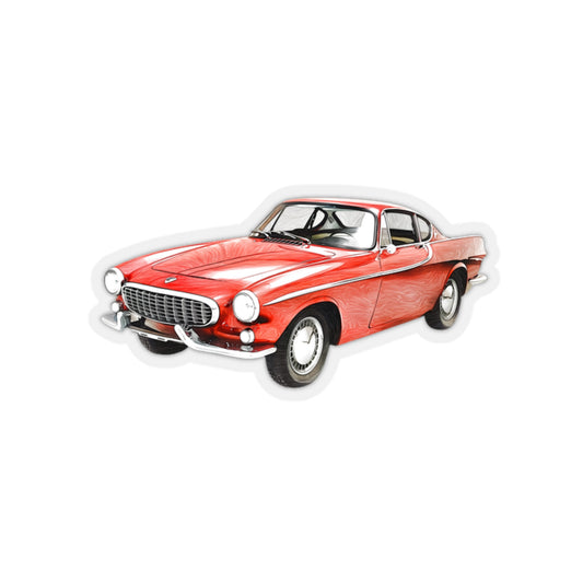 Red Vintage Car Sticker