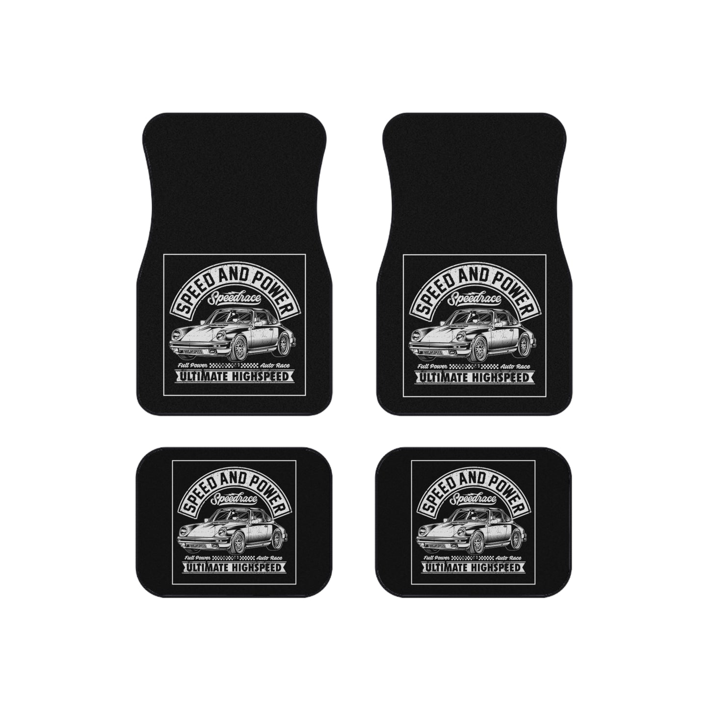 Speed and Power Classic Car Floor Mat Set