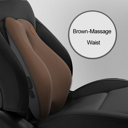 Car Headrest And Neck Protector Car Massage Neck Pillow Lumbar Support Set