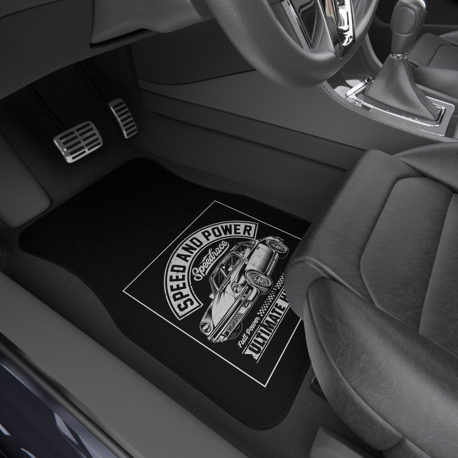 Speed and Power Classic Car Floor Mat Set